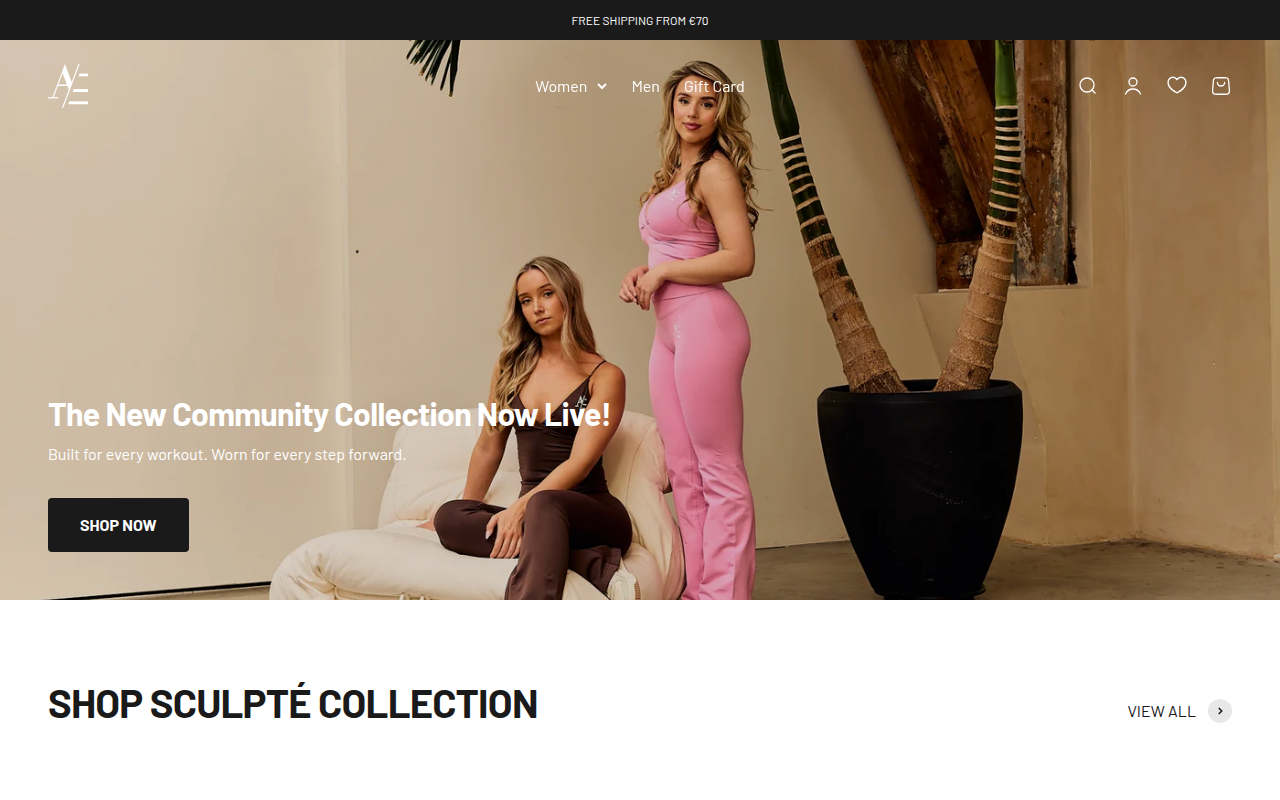 Screenshot van aresgymclothing.com
