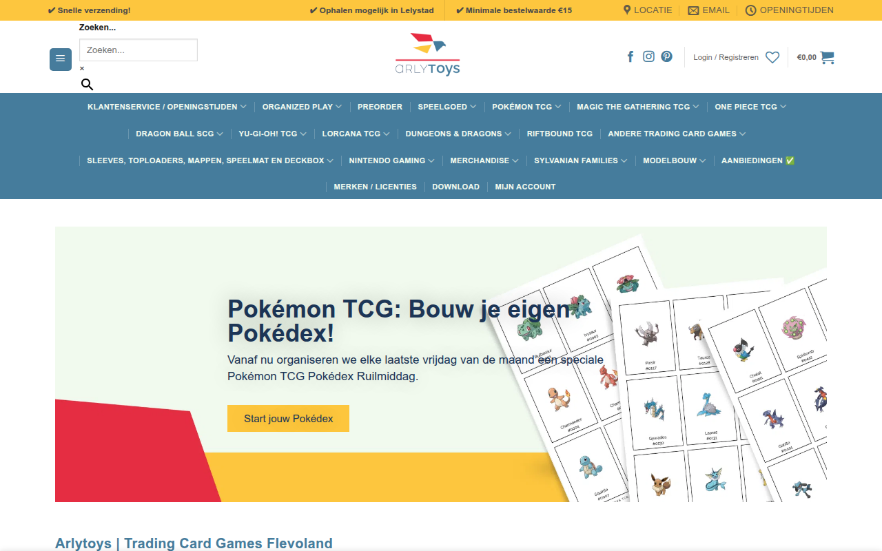Screenshot van arlytrading.nl