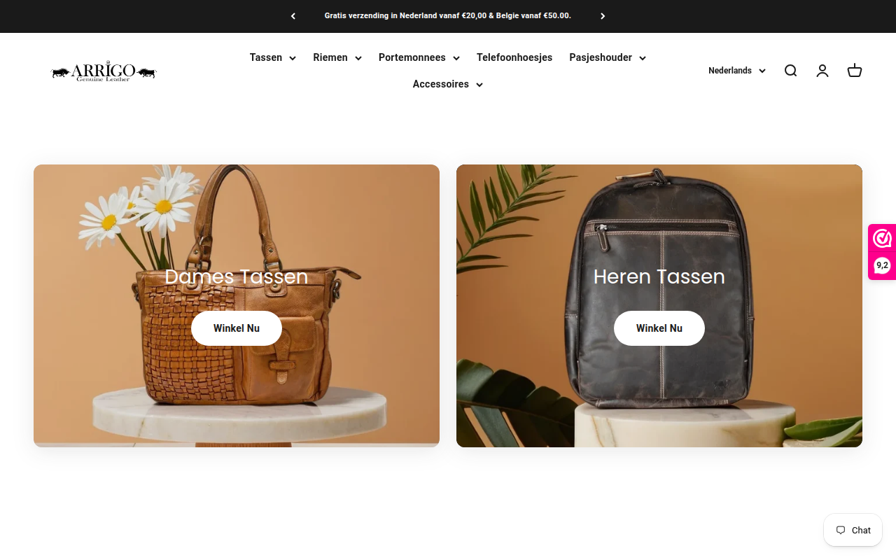 Screenshot van arrigo.nl