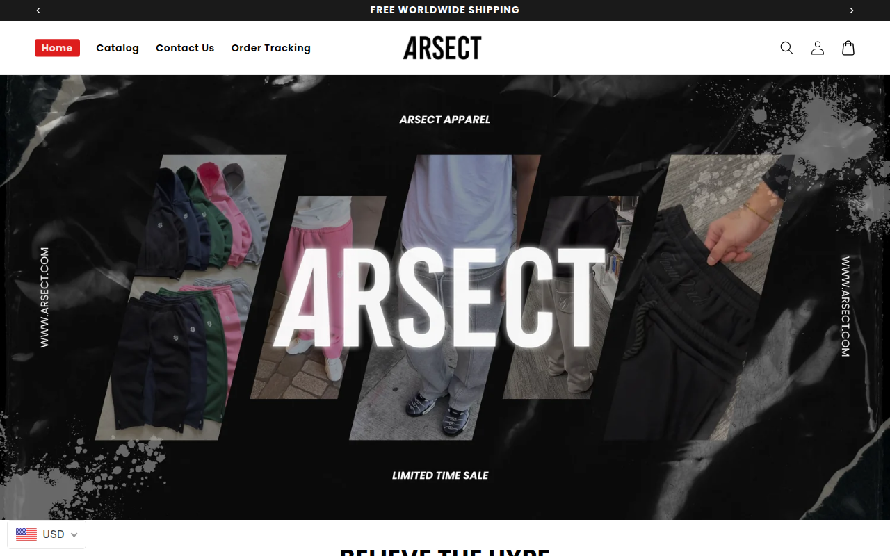 Screenshot van arsect.com