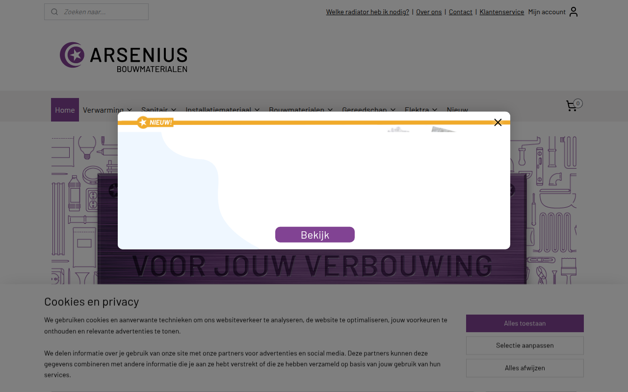 Screenshot van arsenius.nl