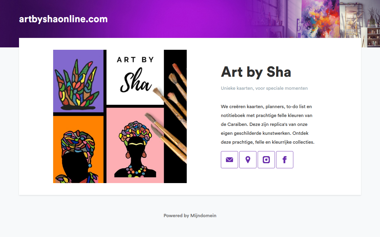 Screenshot van artbyshaonline.com