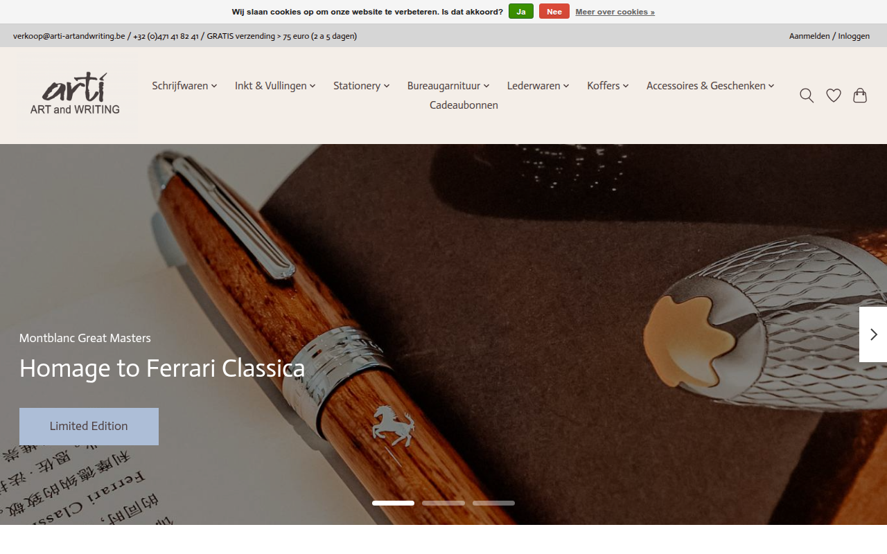 Screenshot van arti-artandwriting.be
