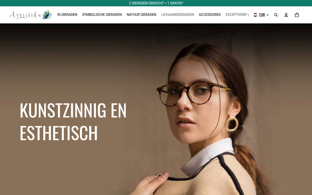 Screenshot van artistika.nl