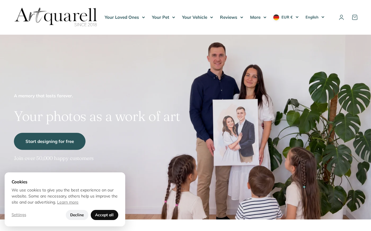 Screenshot van artquarell.com