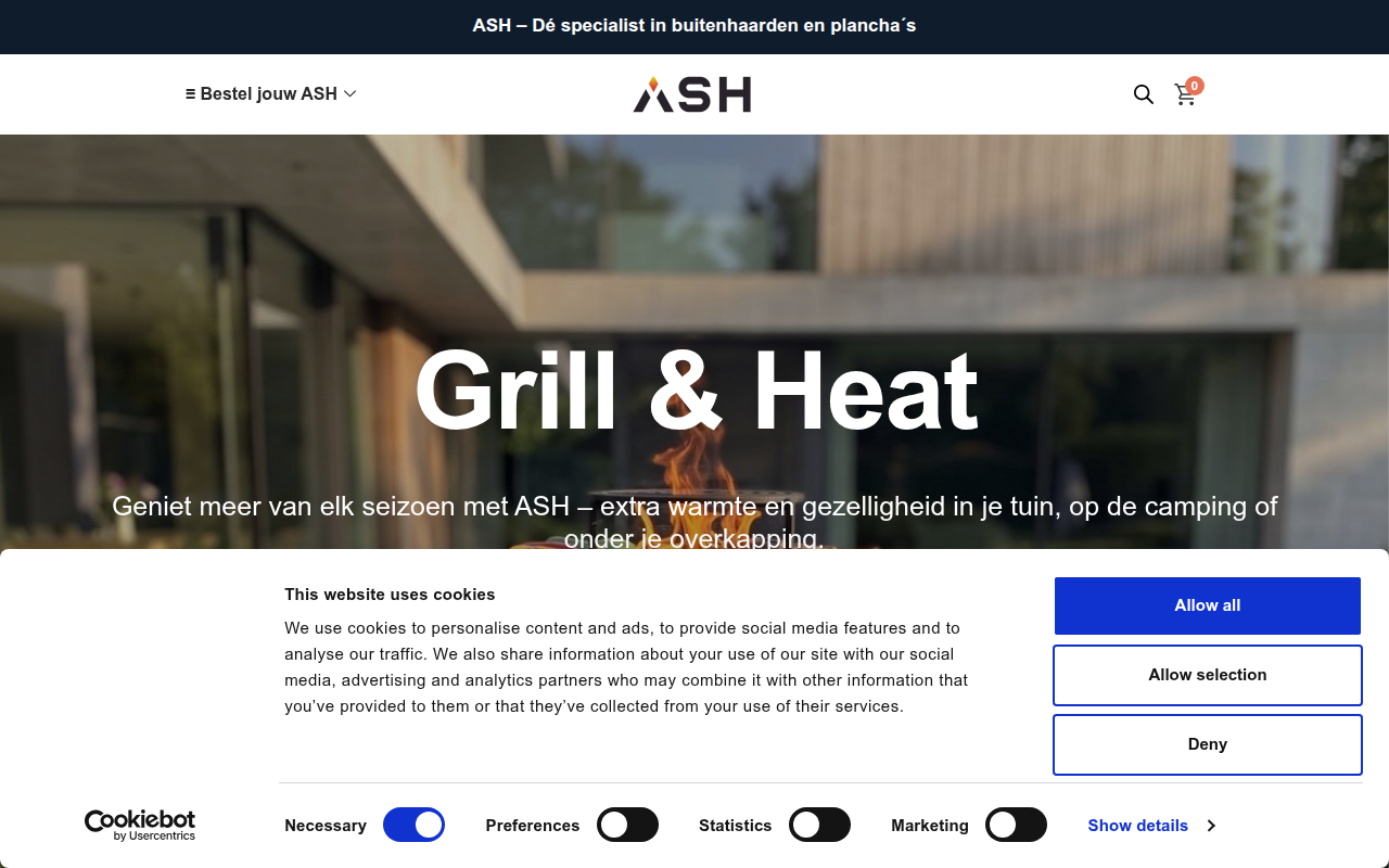 Screenshot van ashgrillandheat.com