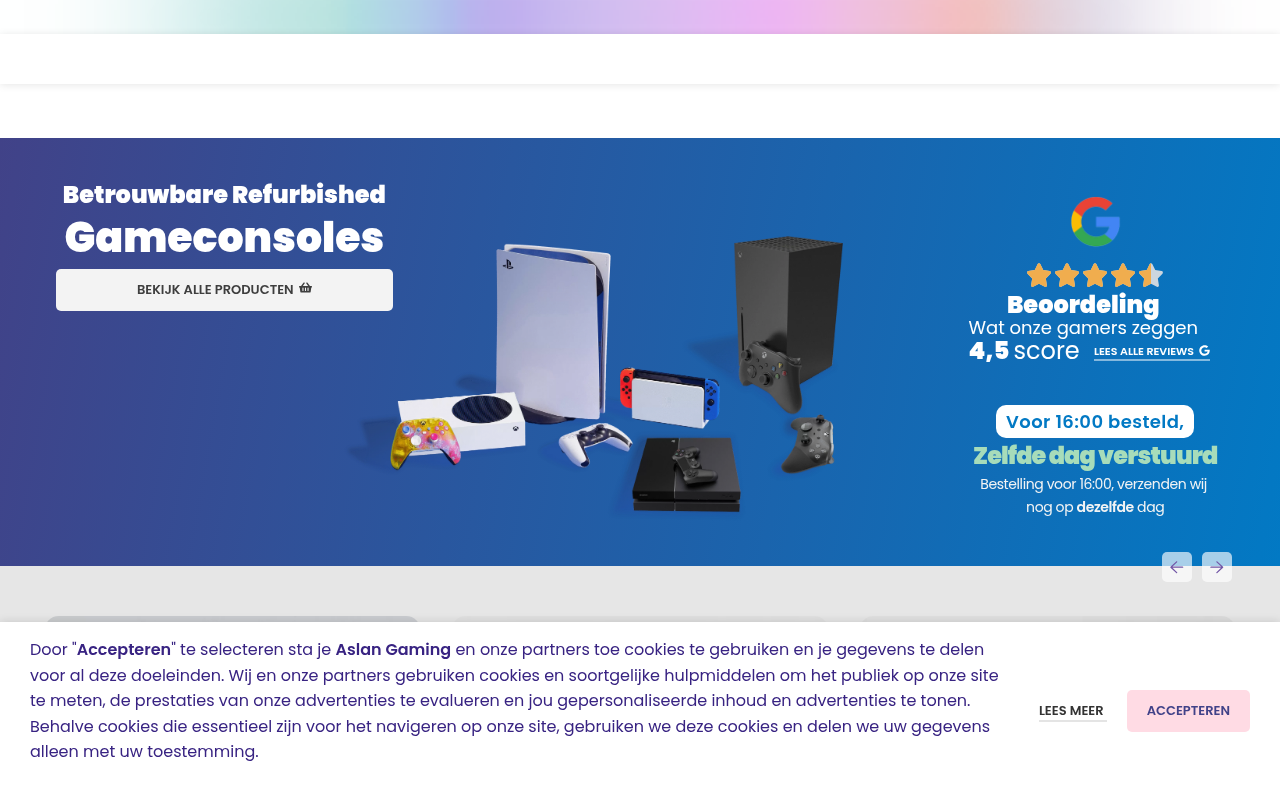 Screenshot van aslangaming.com