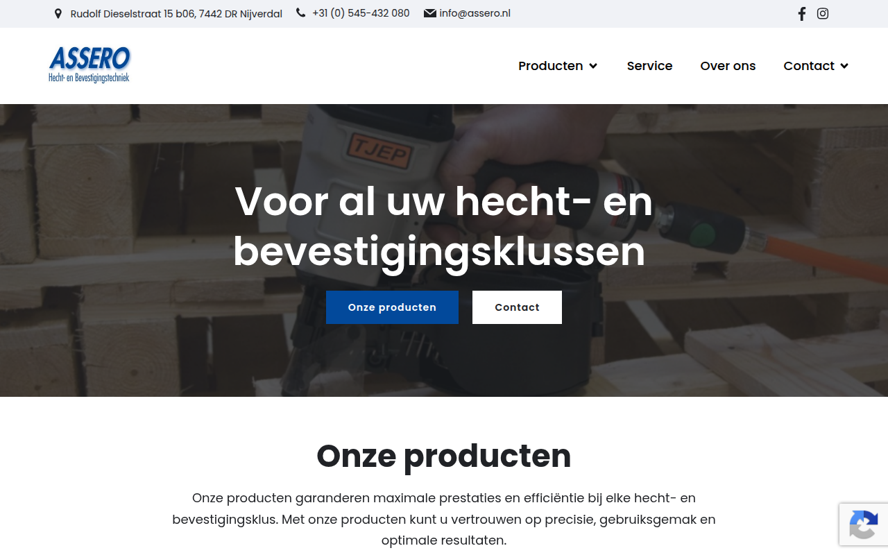 Screenshot van assero.nl