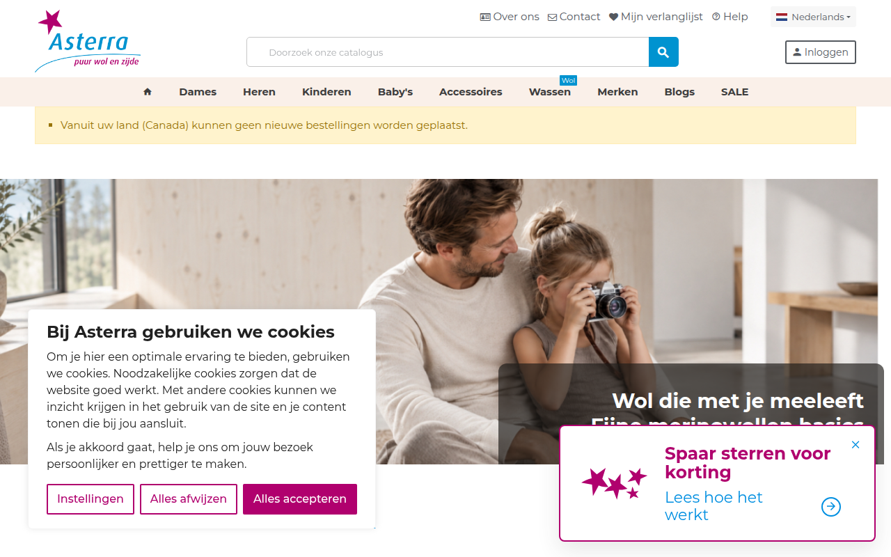 Screenshot van asterra.nl
