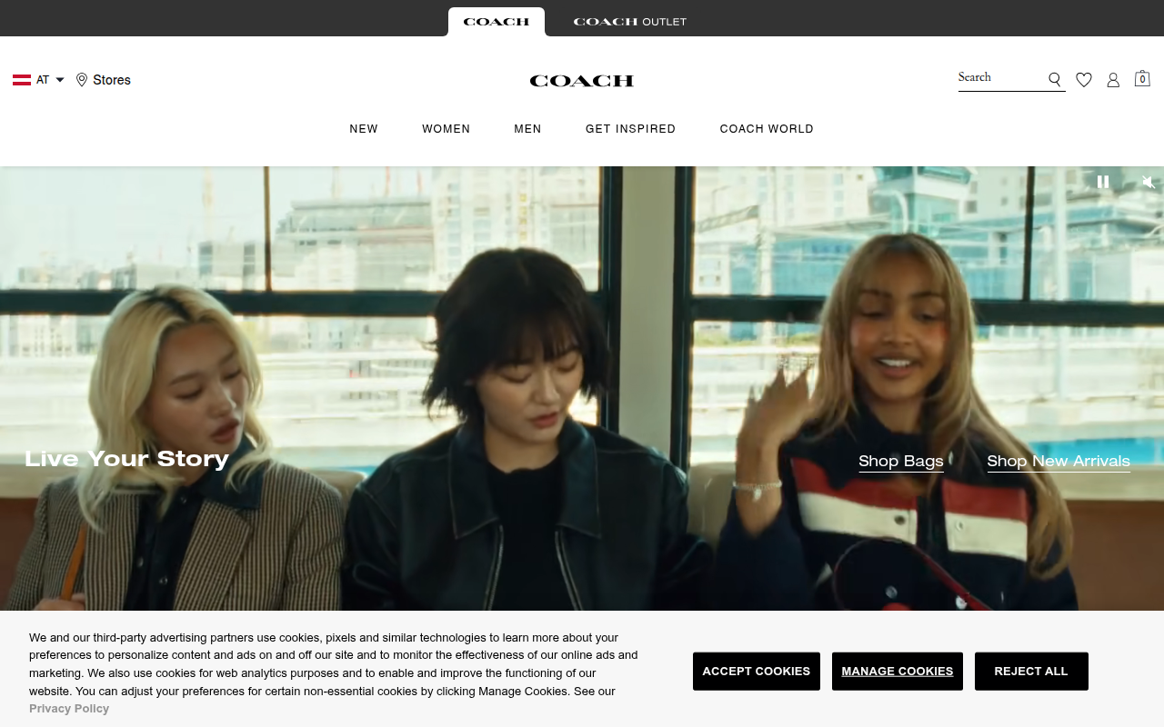 Screenshot van at.coach.com