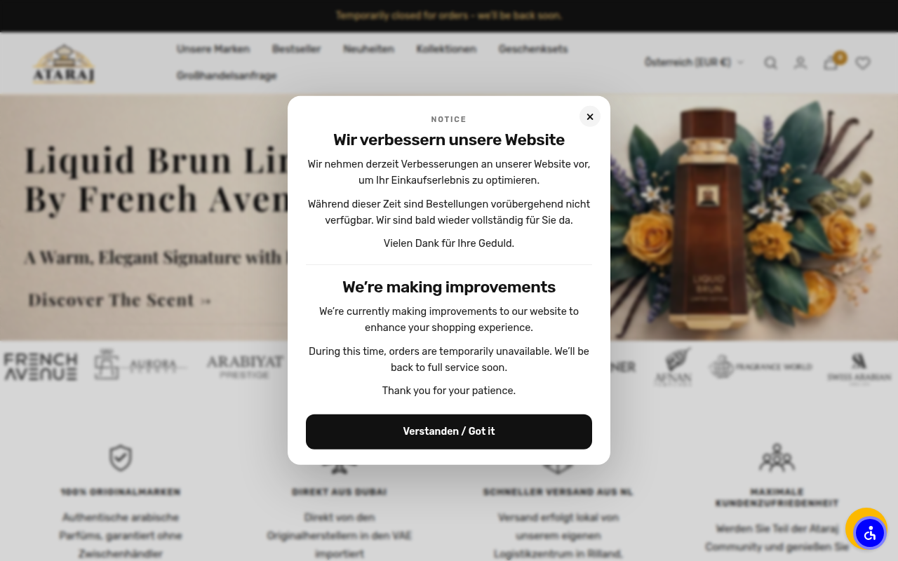 Screenshot van ataraj.eu