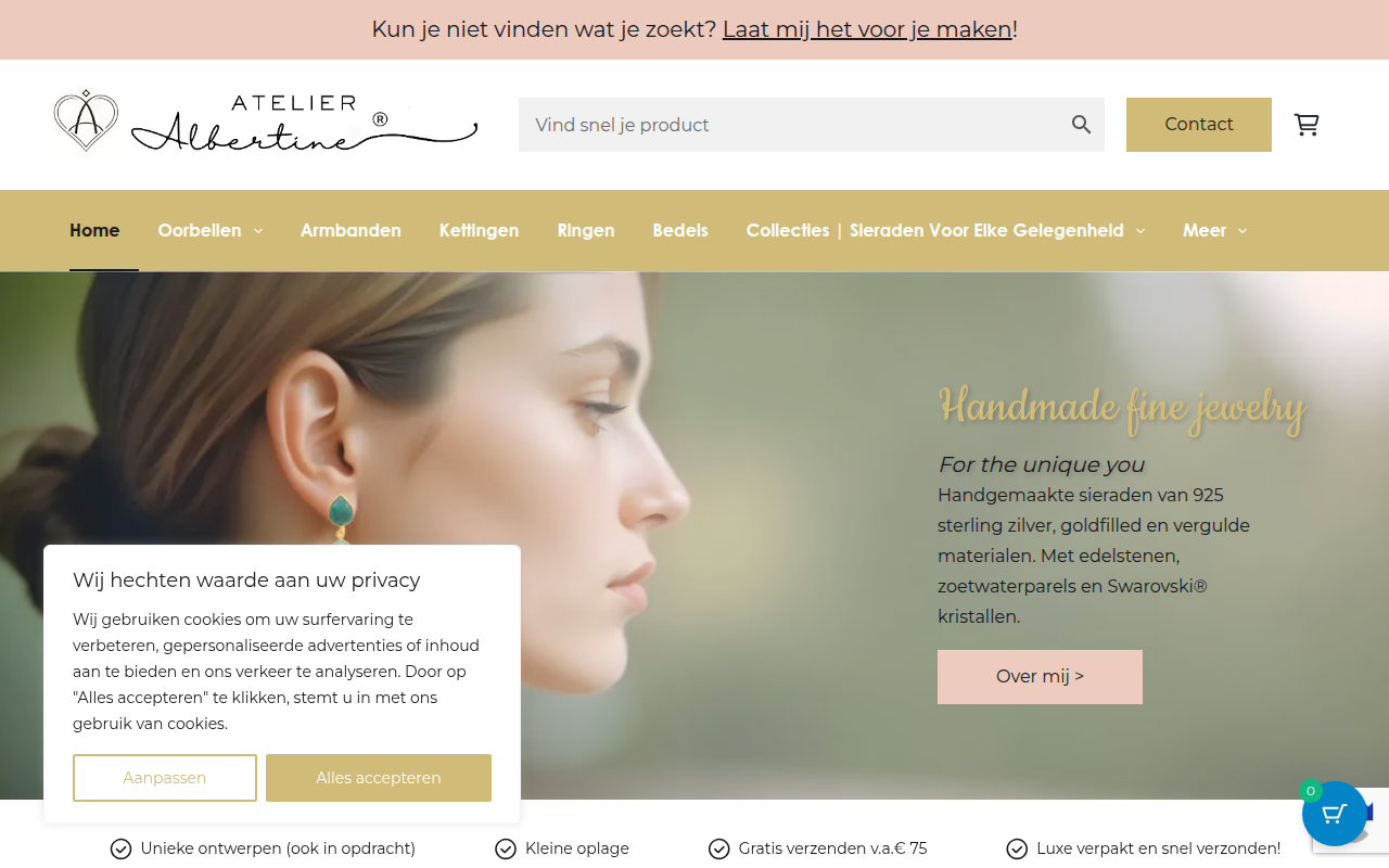 Screenshot van atelieralbertine.nl