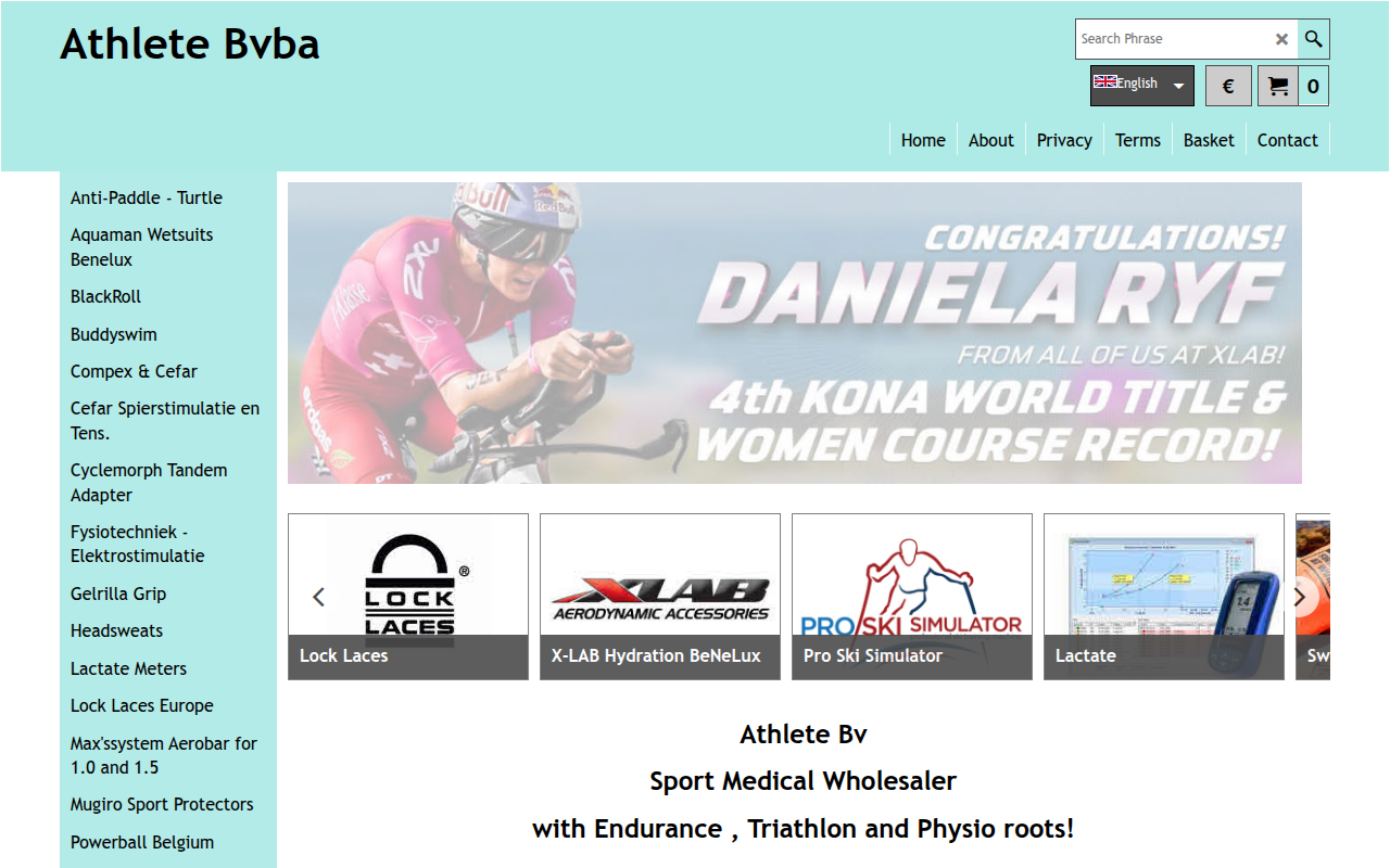 Screenshot van athlete.be
