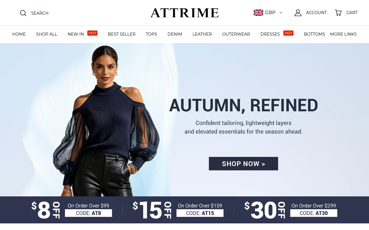 Screenshot van attrime.com