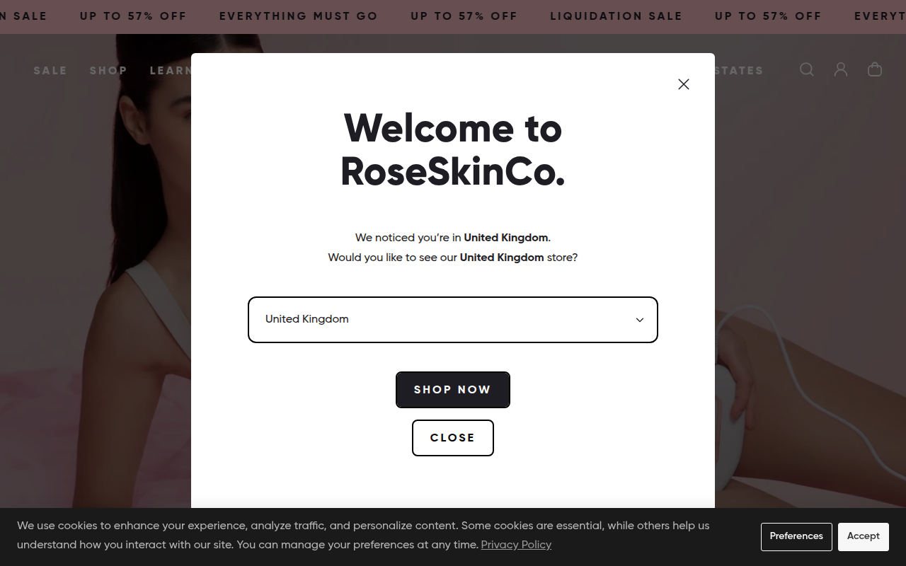 Screenshot van au.roseskinco.com