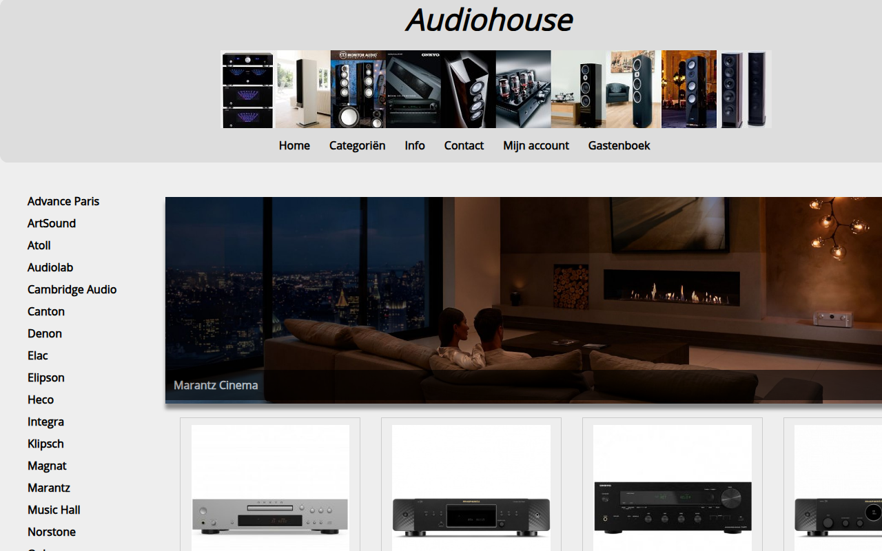 Screenshot van audiohouse.be