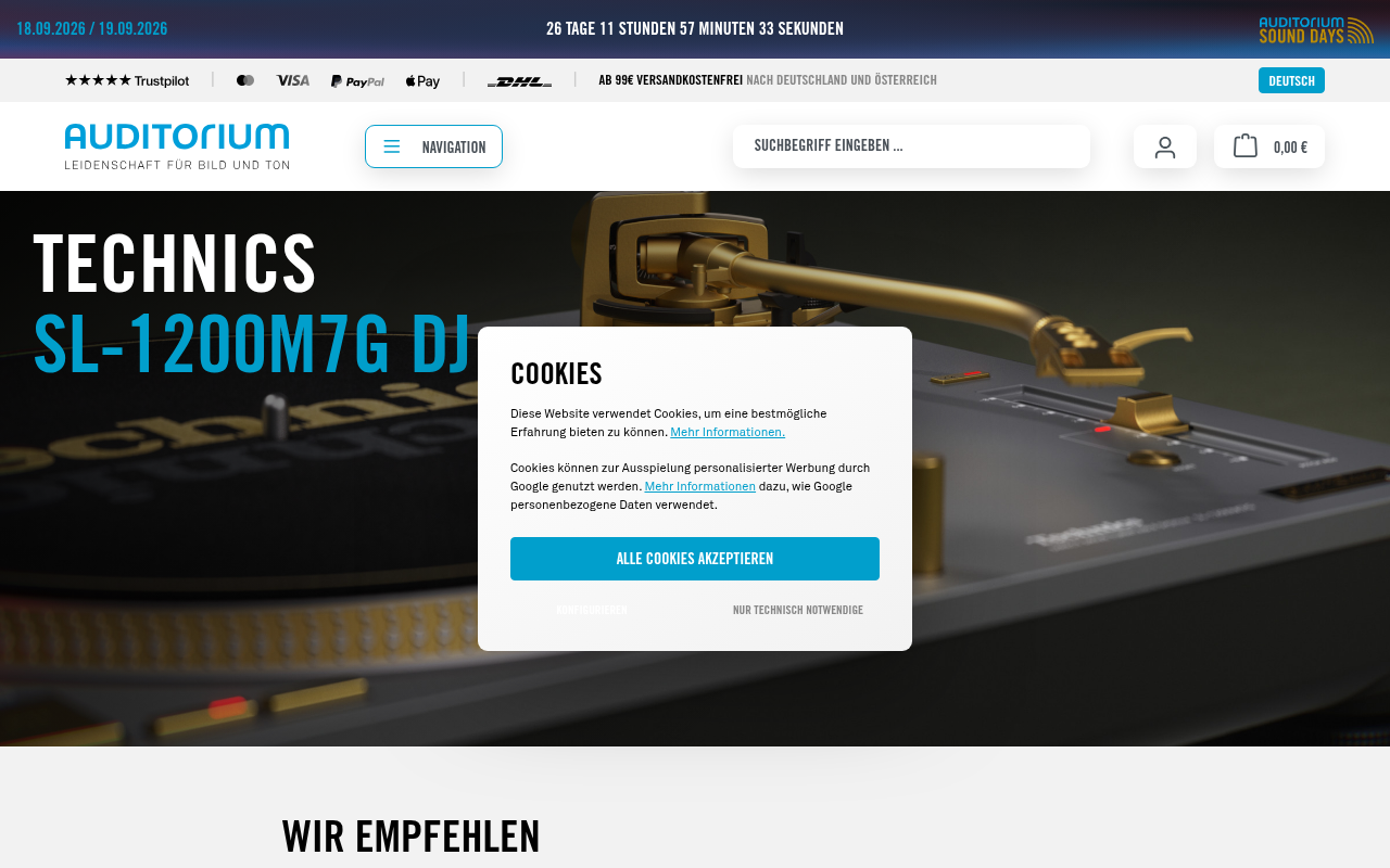 Screenshot van auditorium.de