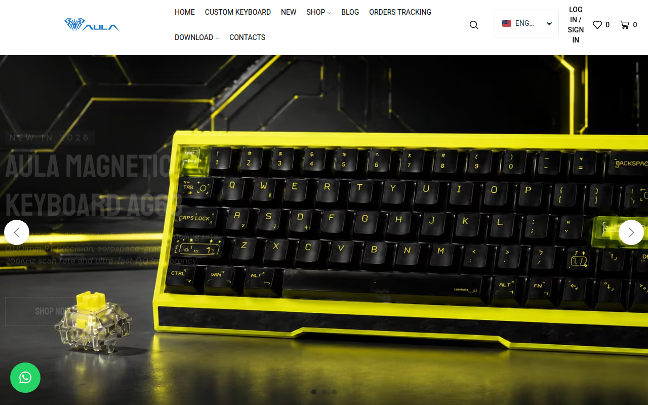Screenshot van aulakeyboard.com