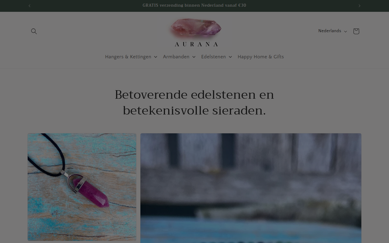 Screenshot van aurana.nl