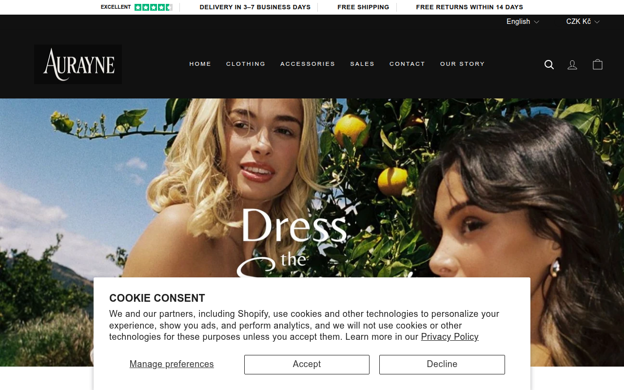 Screenshot van aurayne.com