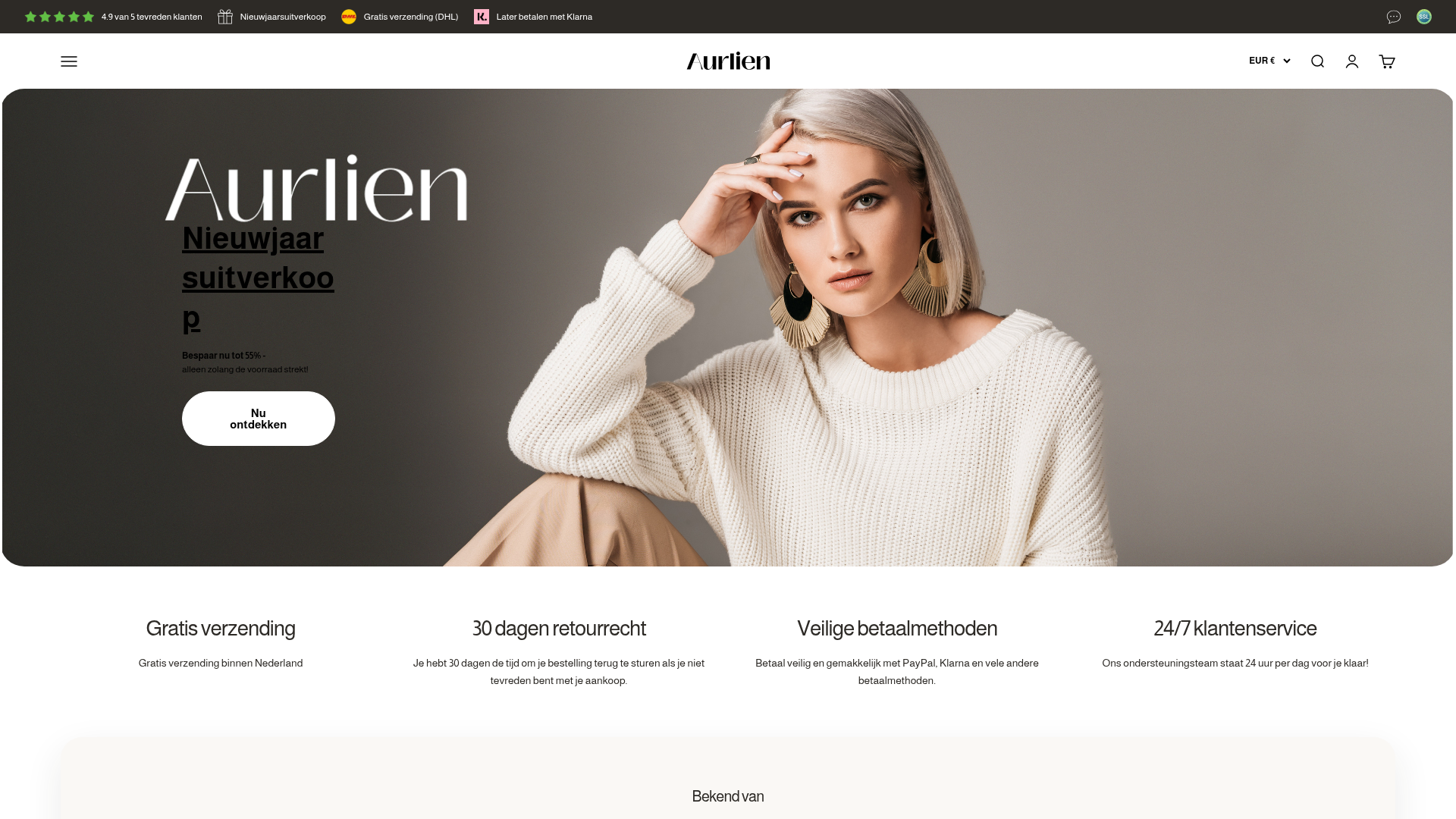 Screenshot van aurlien.nl