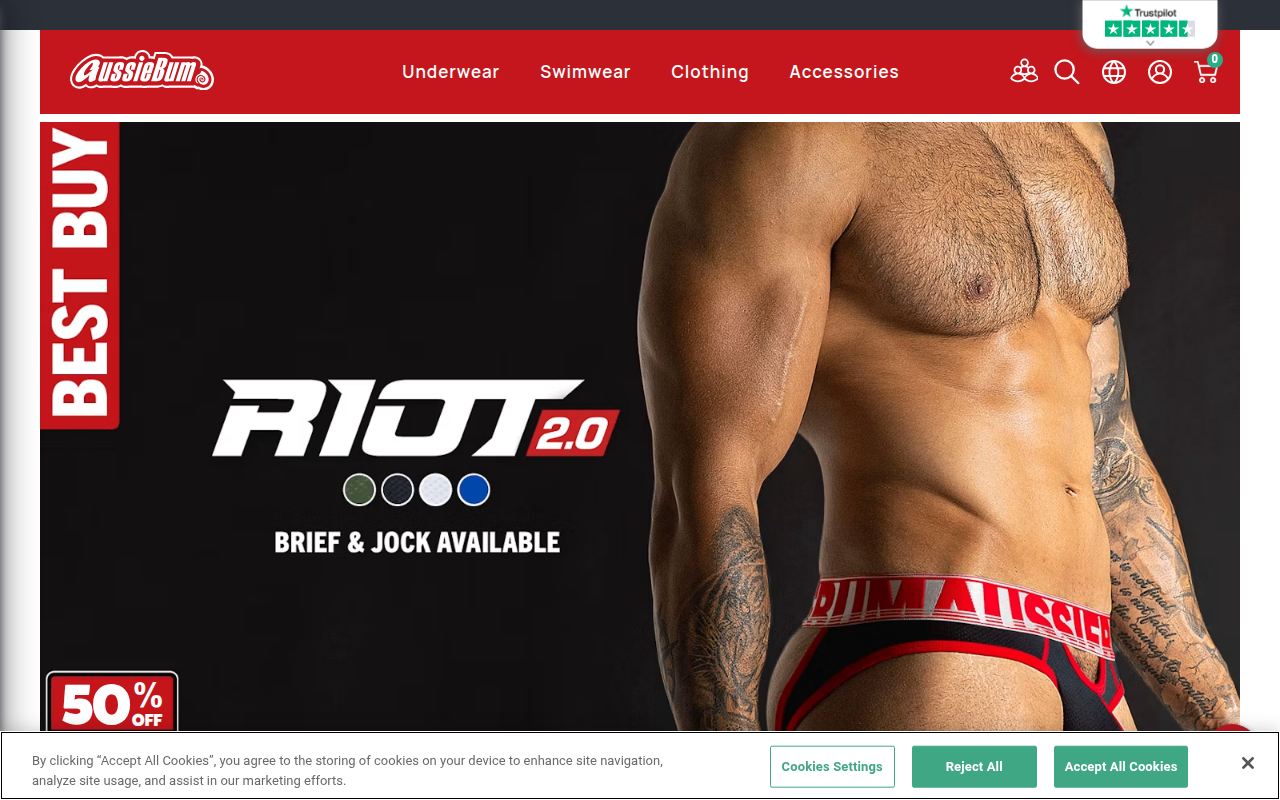 Screenshot van aussiebum.com