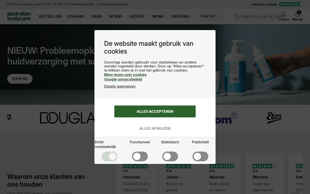 Screenshot van australian-bodycare.nl