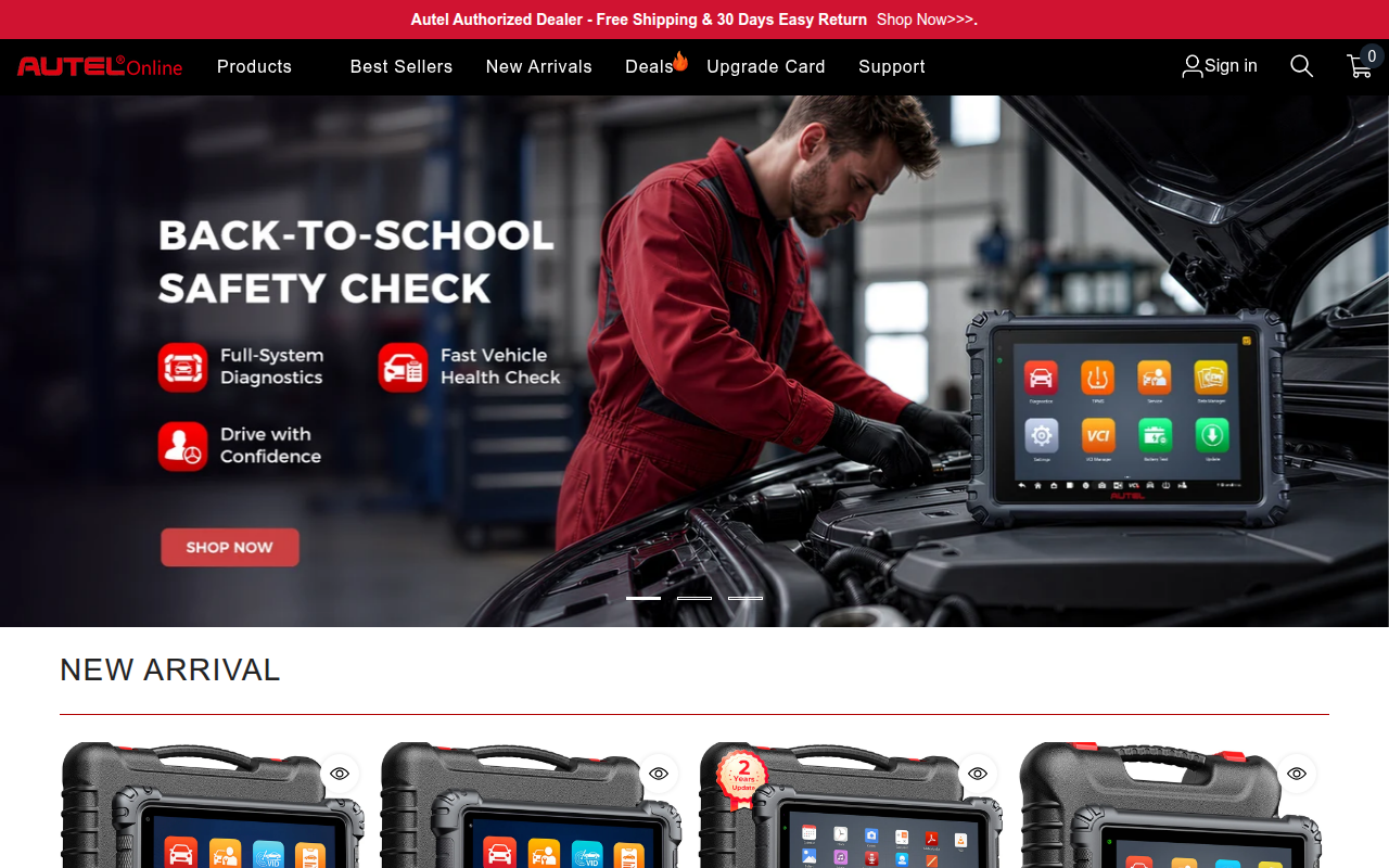 Screenshot van autelonline.com