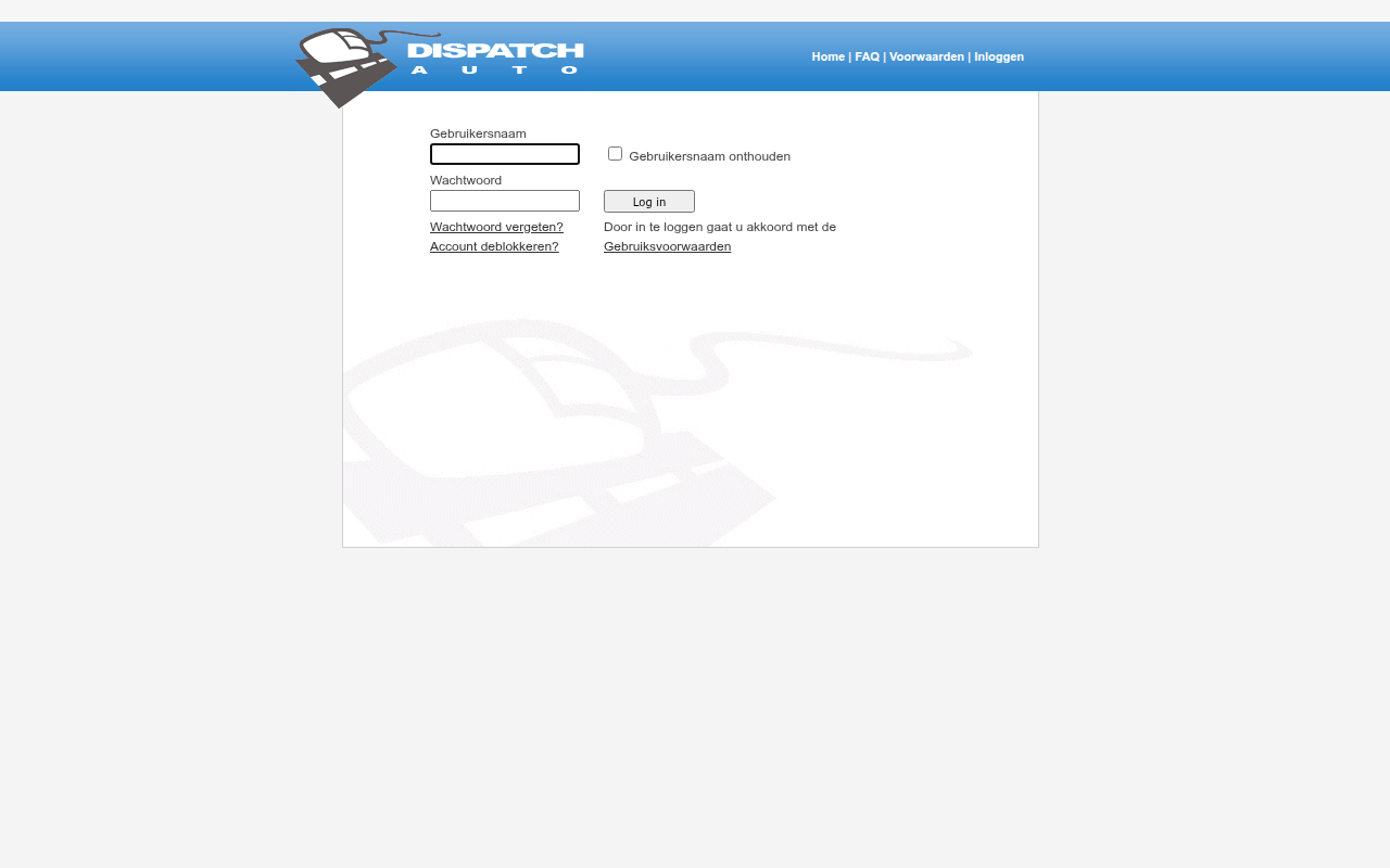 Screenshot van auto.dispatch.nl