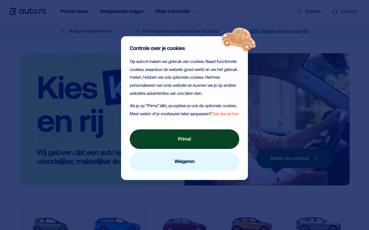 Screenshot van auto.nl
