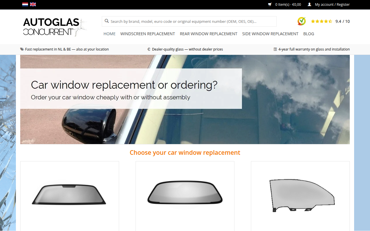 Screenshot van autoglas-concurrent.nl