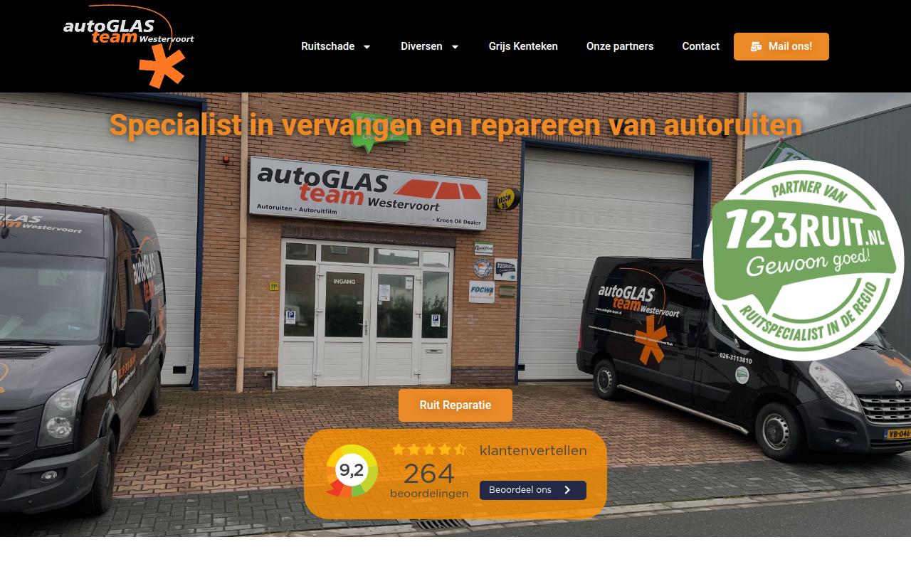 Screenshot van autoglas-team.nl
