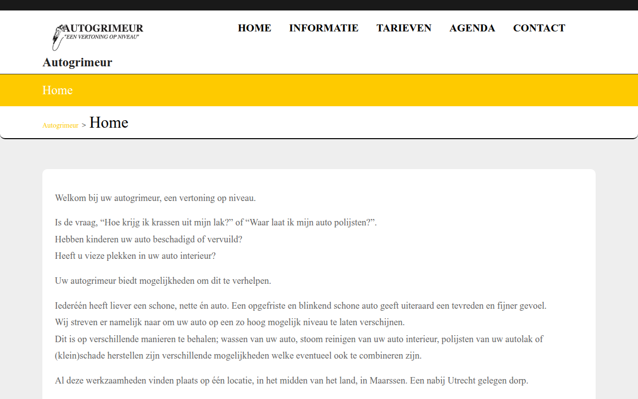 Screenshot van autogrimeur.nl