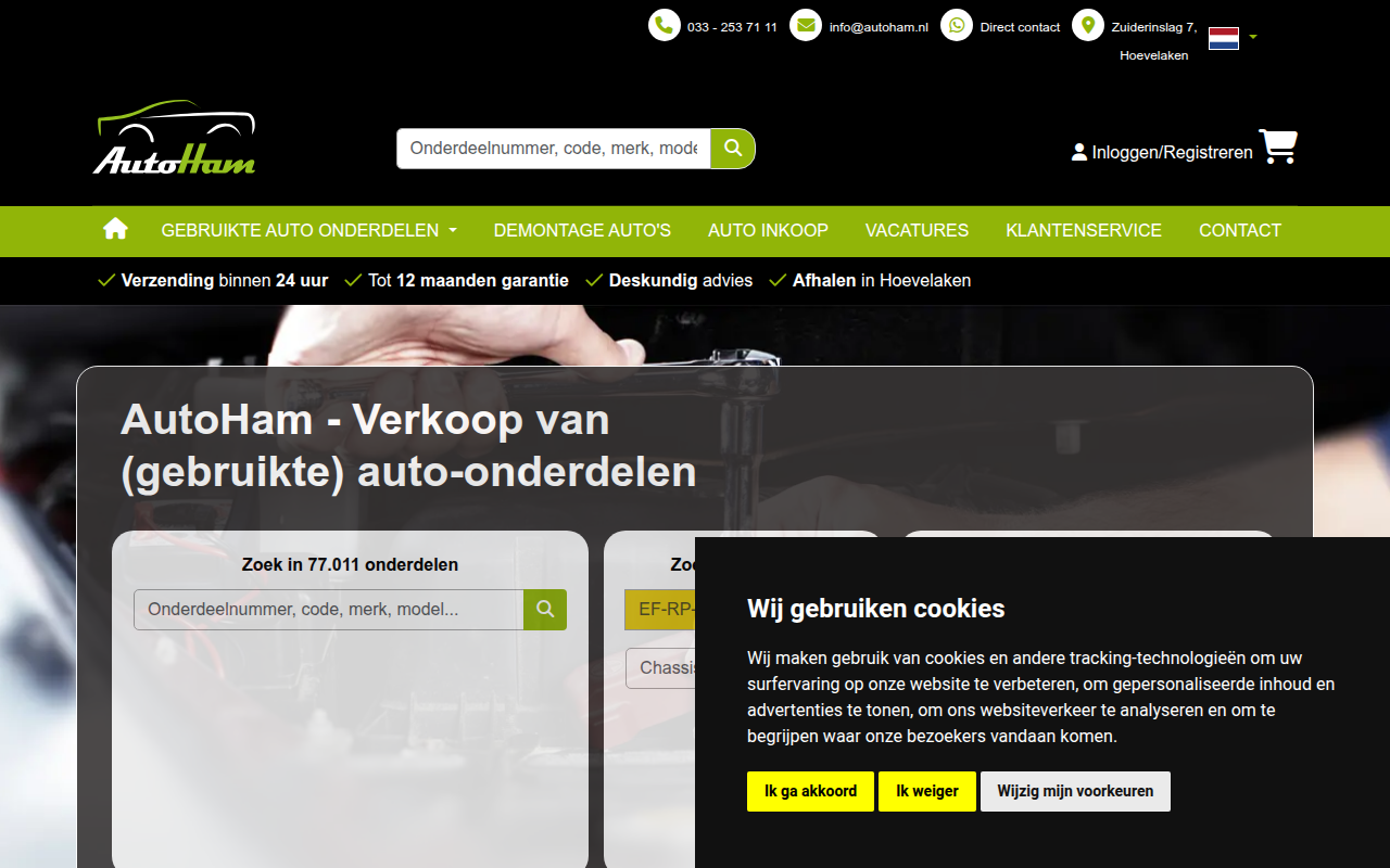 Screenshot van autoham.nl