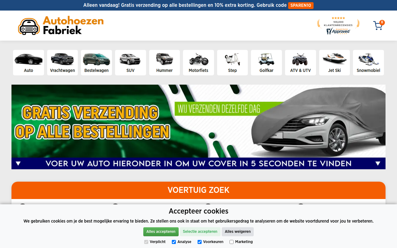 Screenshot van autohoezenfabriek.com