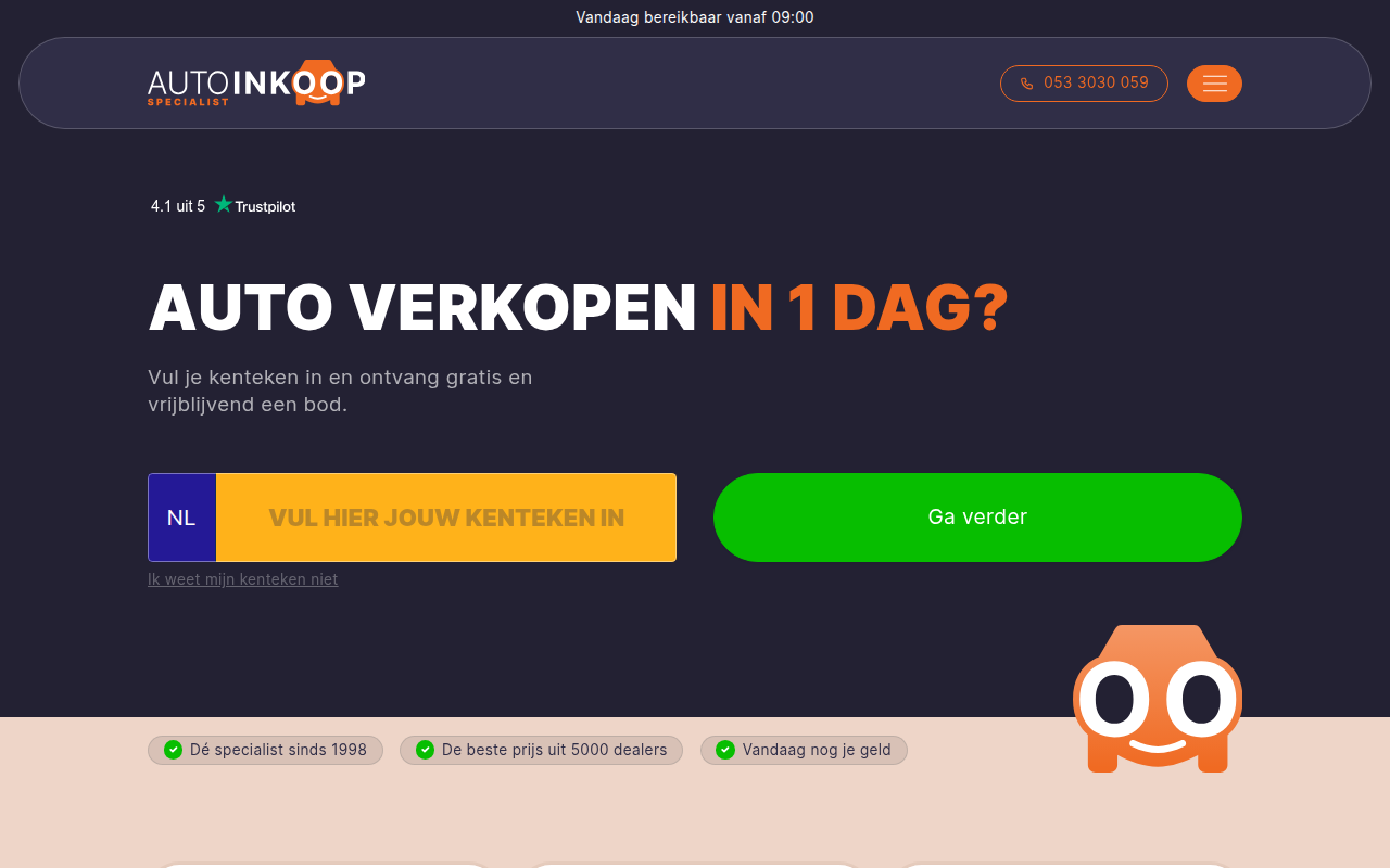 Screenshot van autoinkoopspecialist.nl