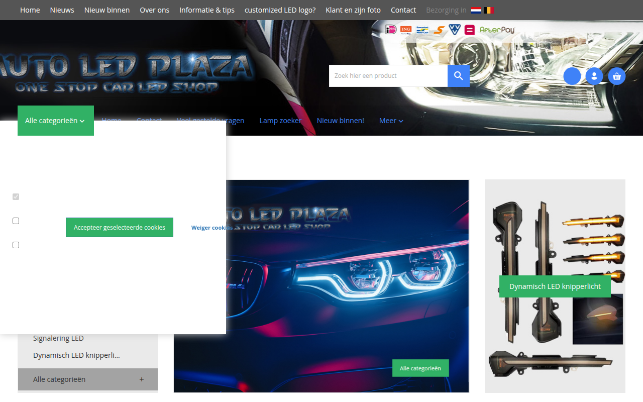 Screenshot van autoledplaza.nl
