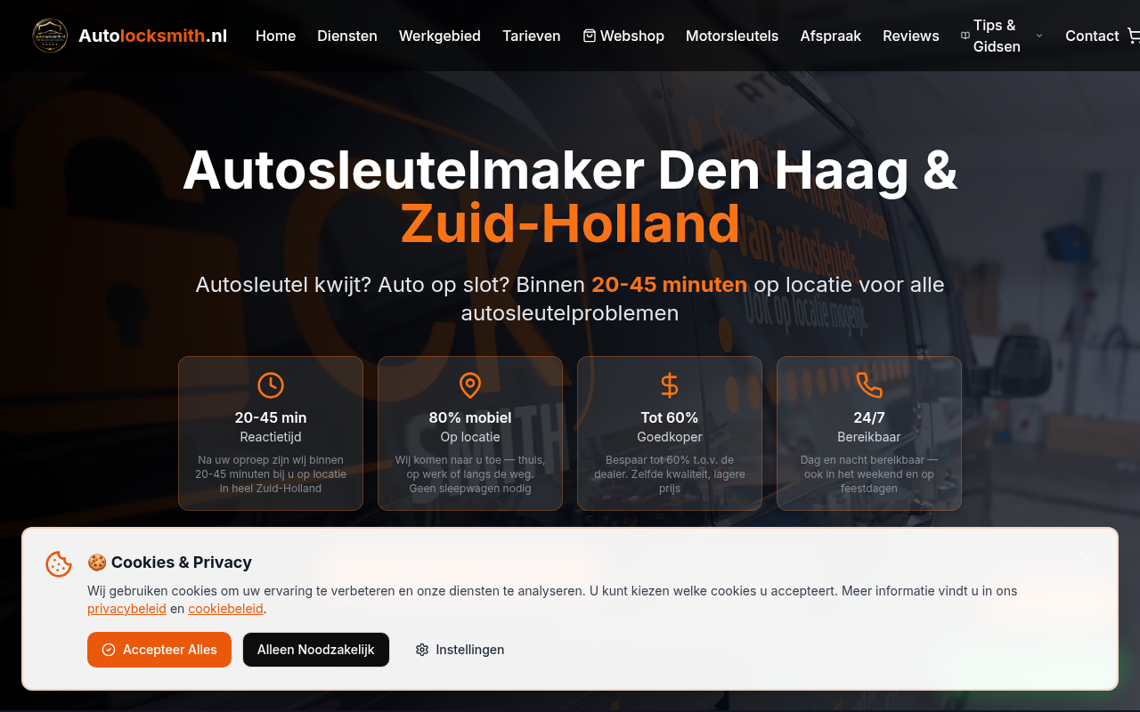 Screenshot van autolocksmith.nl