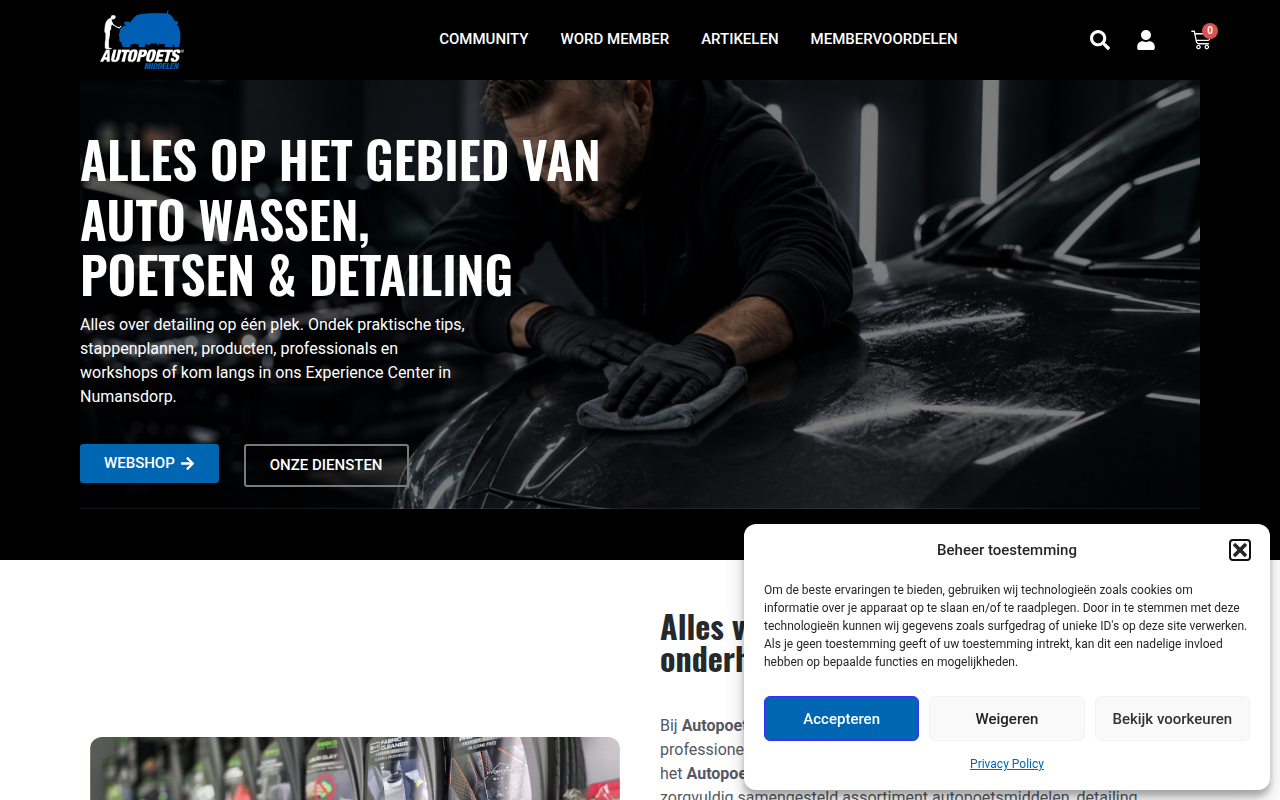 Screenshot van autopoetsmiddelen.com