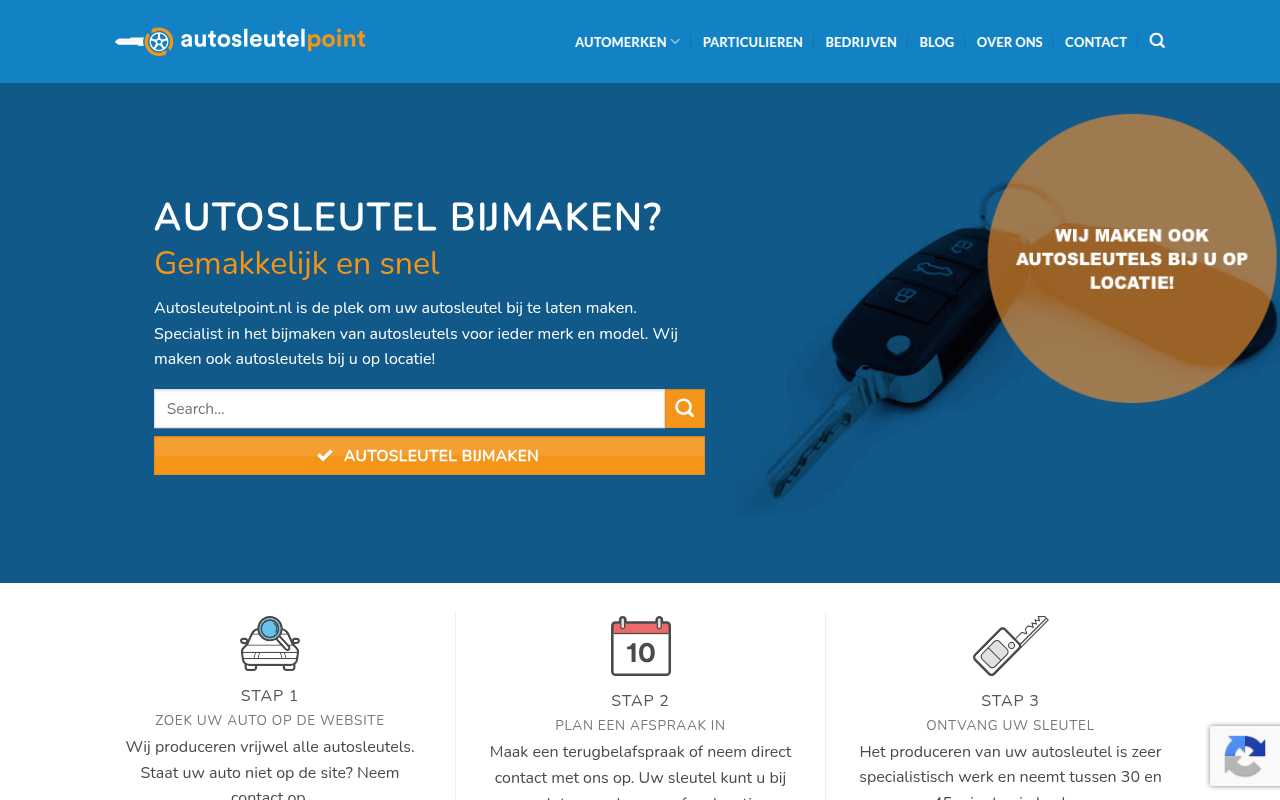Screenshot van autosleutelpoint.nl