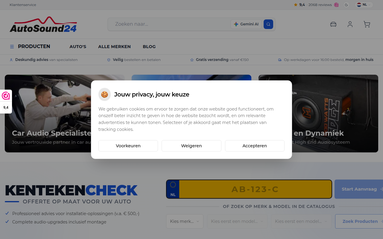 Screenshot van autosound24.nl