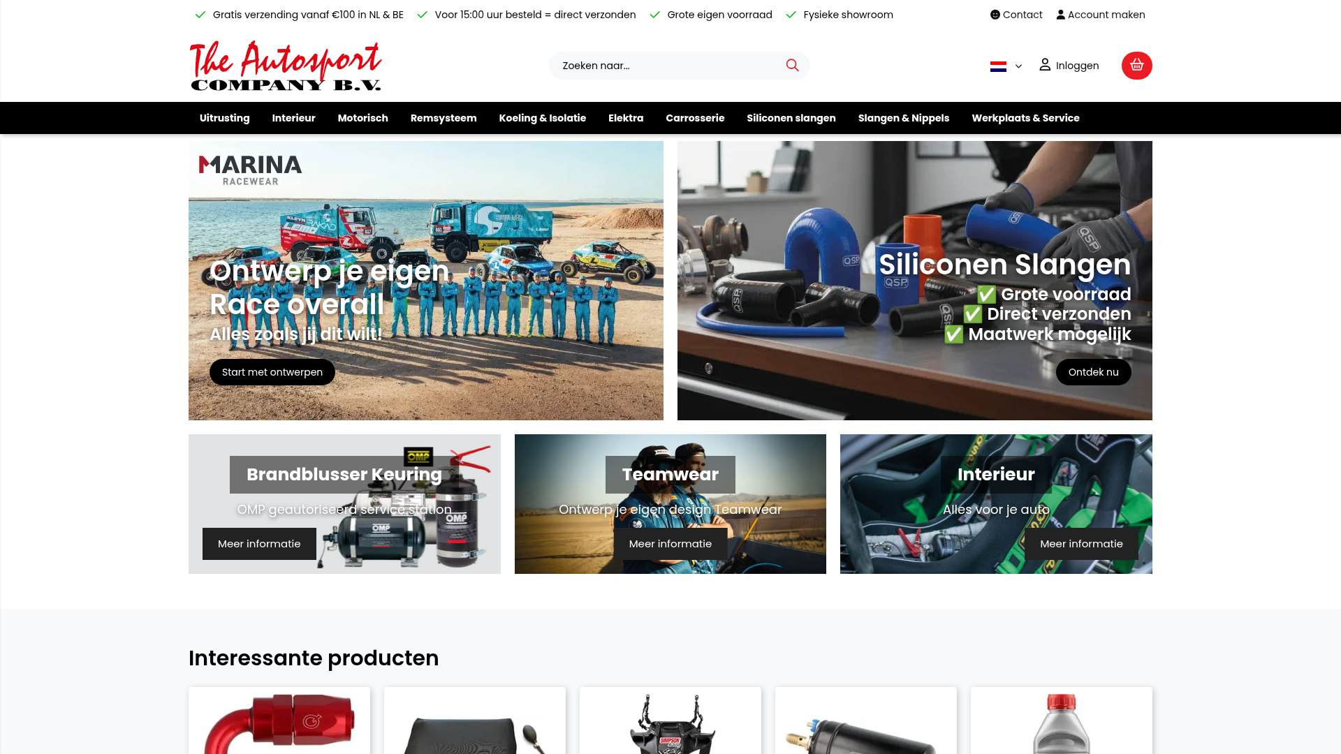 Screenshot van autosportcompany.nl
