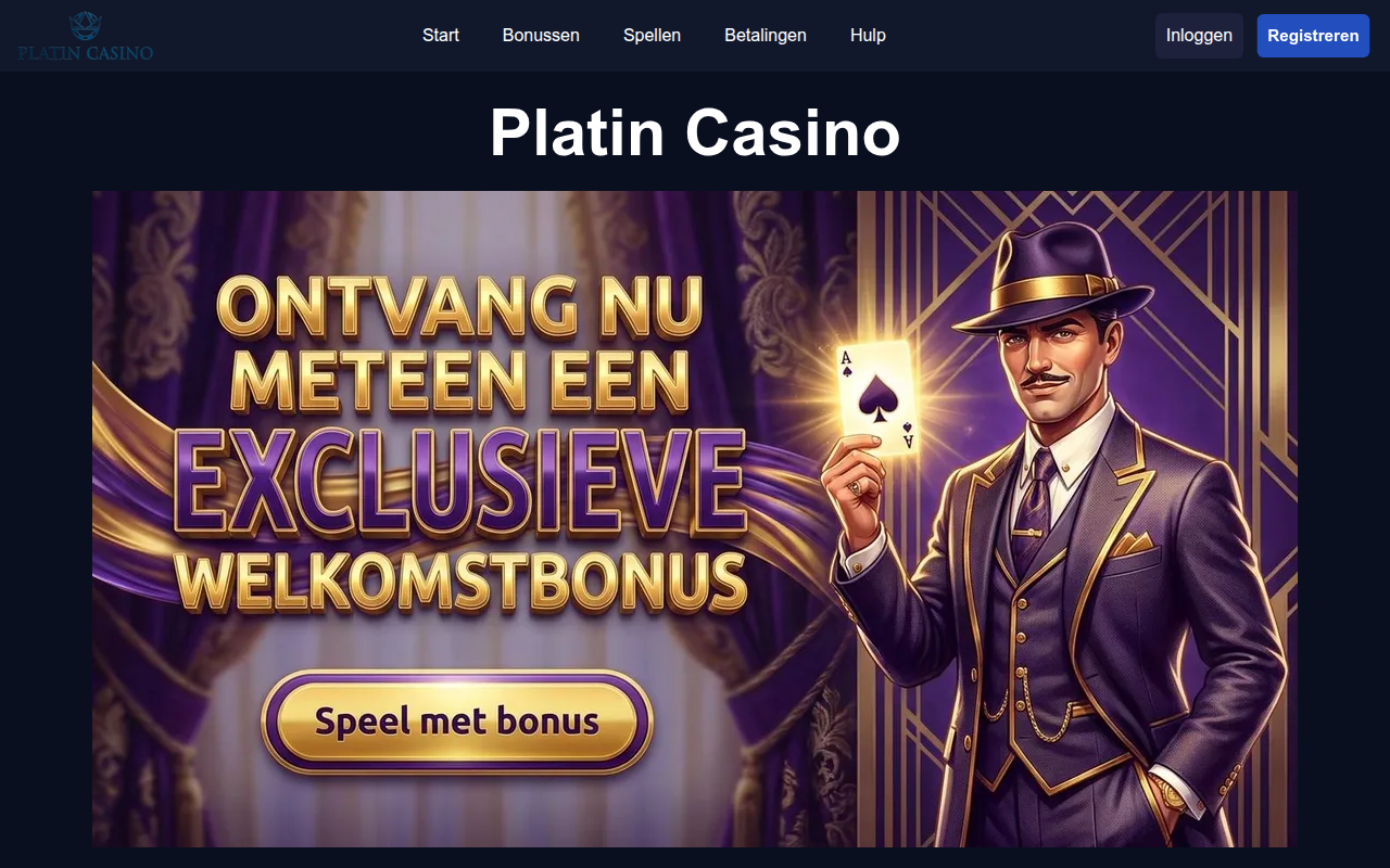 Screenshot van Platin Casino Official Site ᐉ Platin Casino Login