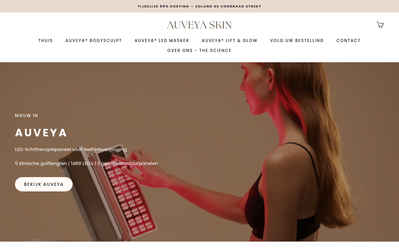 Screenshot van auveyaskin.com