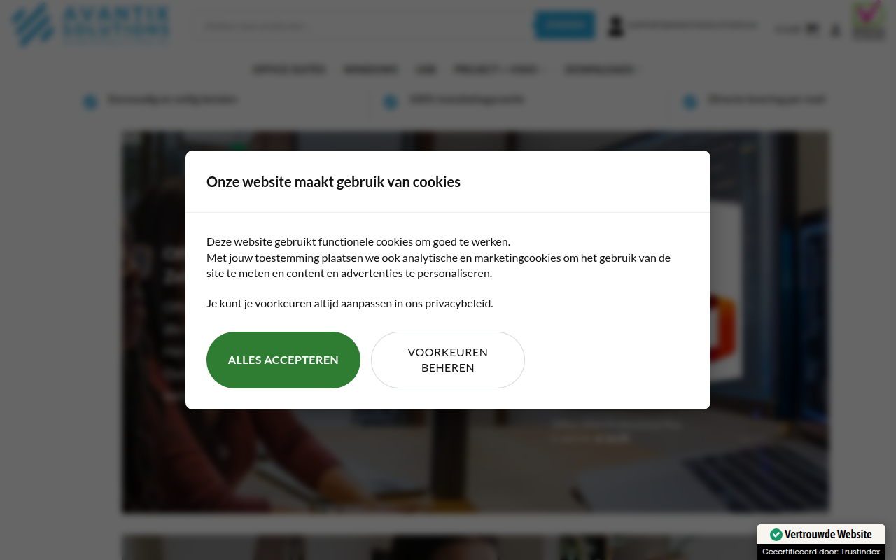 Screenshot van avantixsolutions.nl