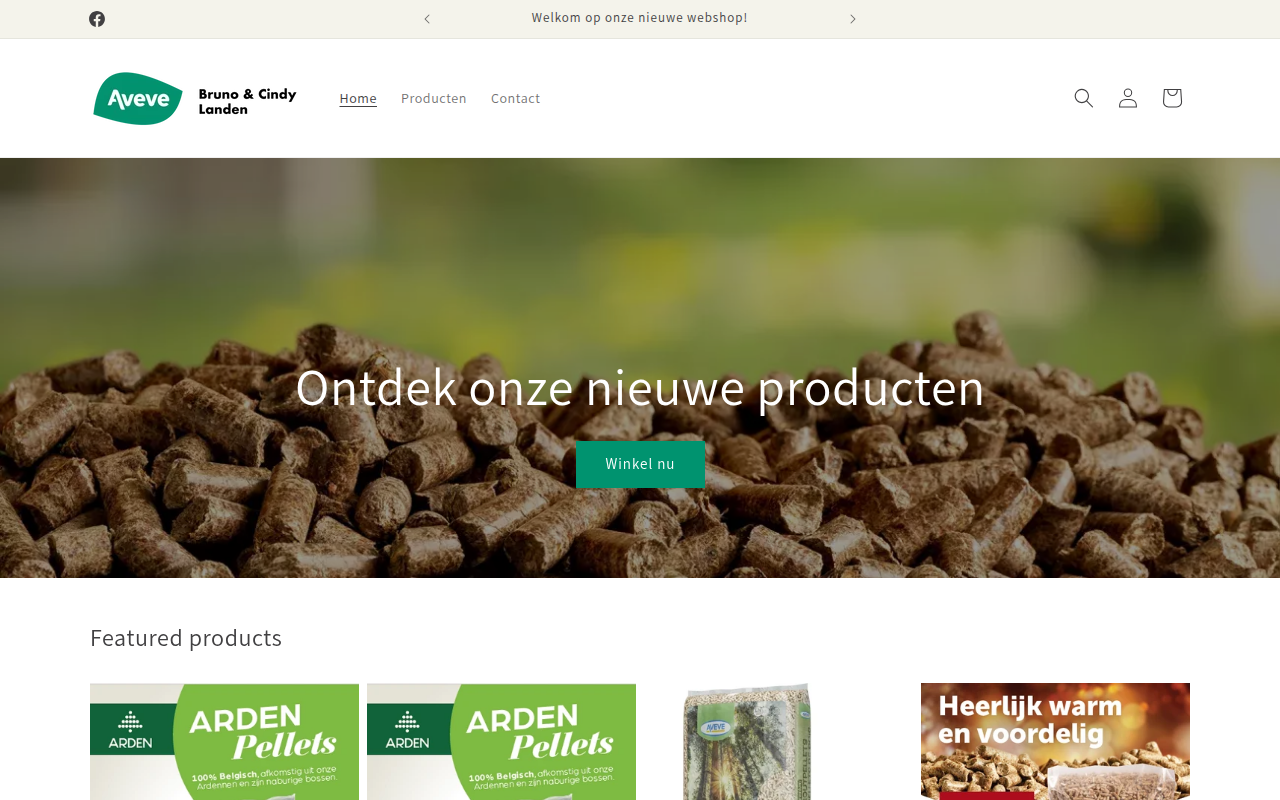 Screenshot van avevelanden.shop