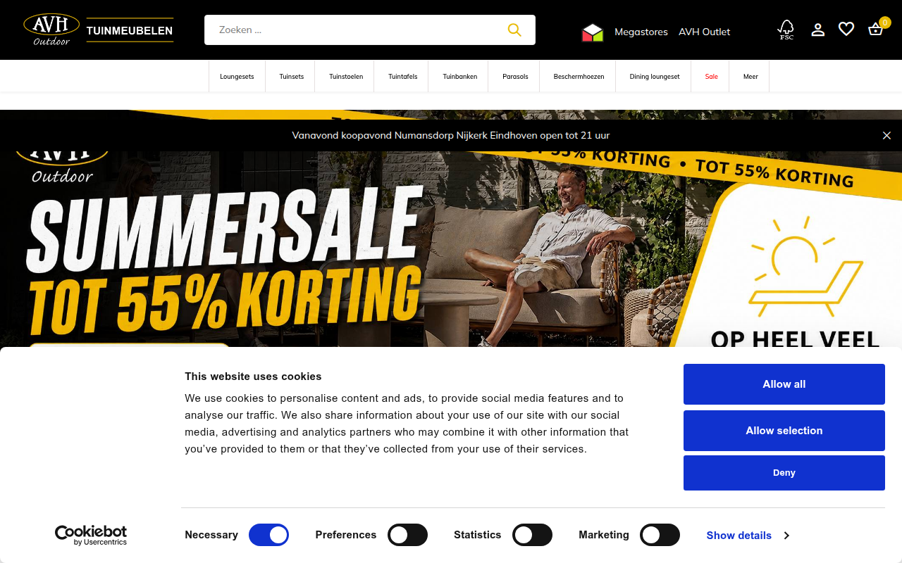 Screenshot van avh-outdoor.nl