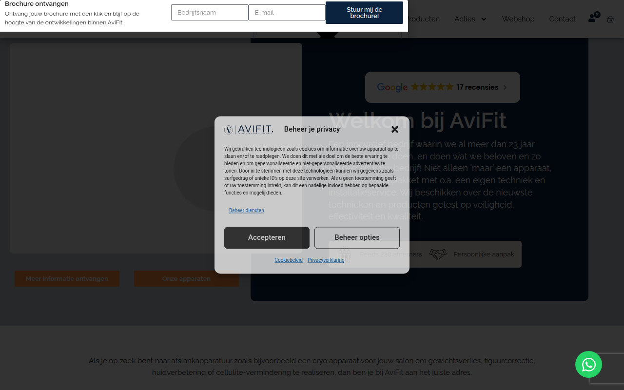 Screenshot van avifitapparatuur.nl