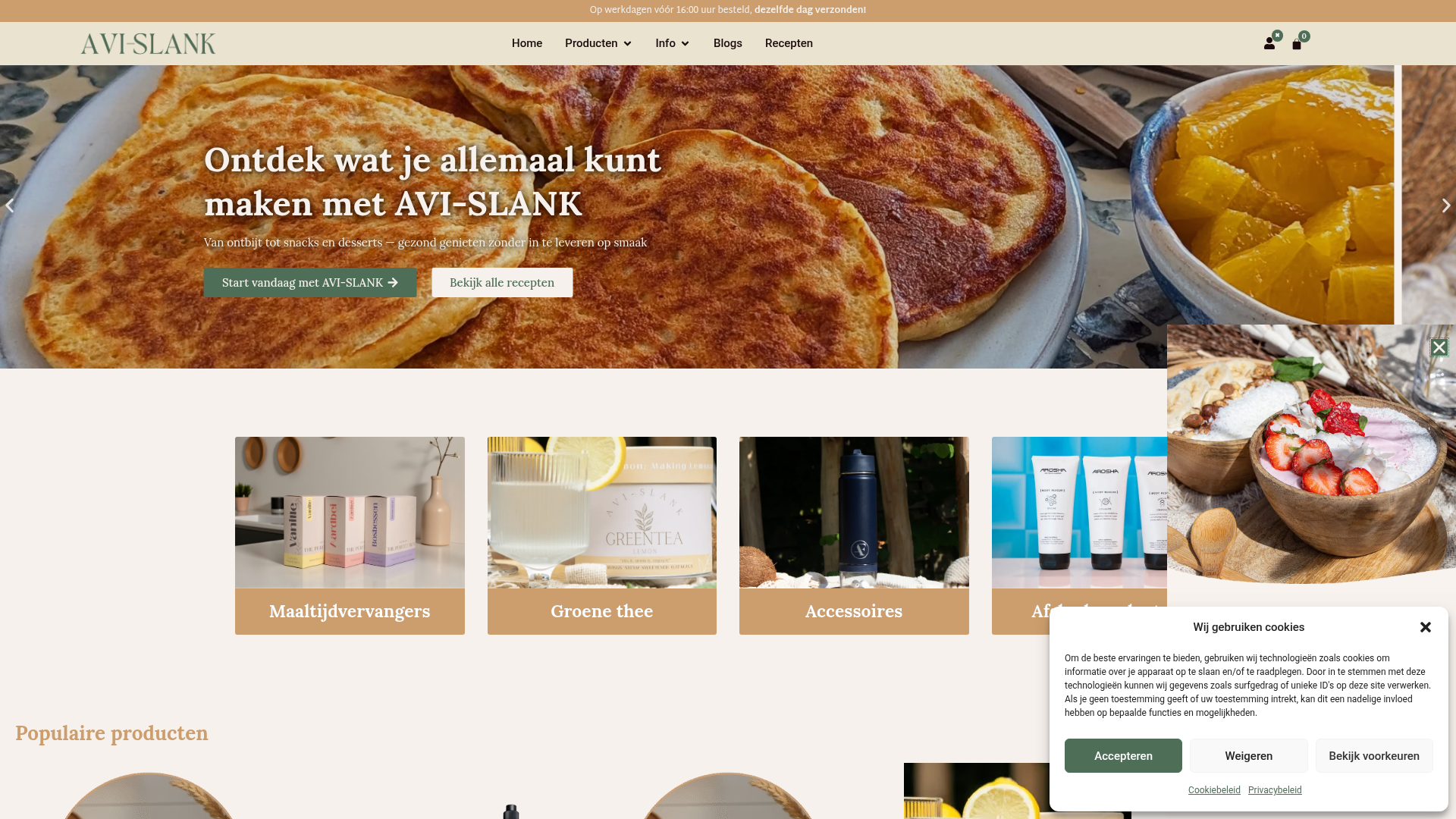 Screenshot van avislank.nl