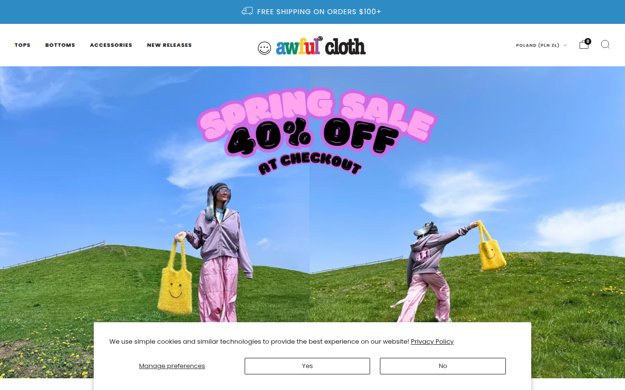 Screenshot van awfulcloth.com